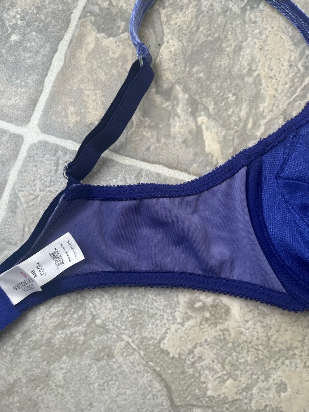 Victoria’s Secret 34B Satin Underwire Demi Bra Indigo Purple  Y2K - Picture 7 of 11